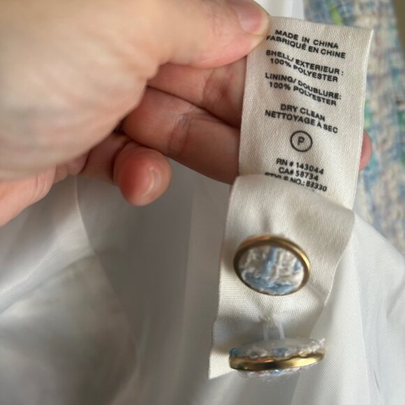 Avec Les Filles Tweed Blazer Blue Purple Bouclé Jacket SZM Chic Parisian Classic - Picture 11 of 12